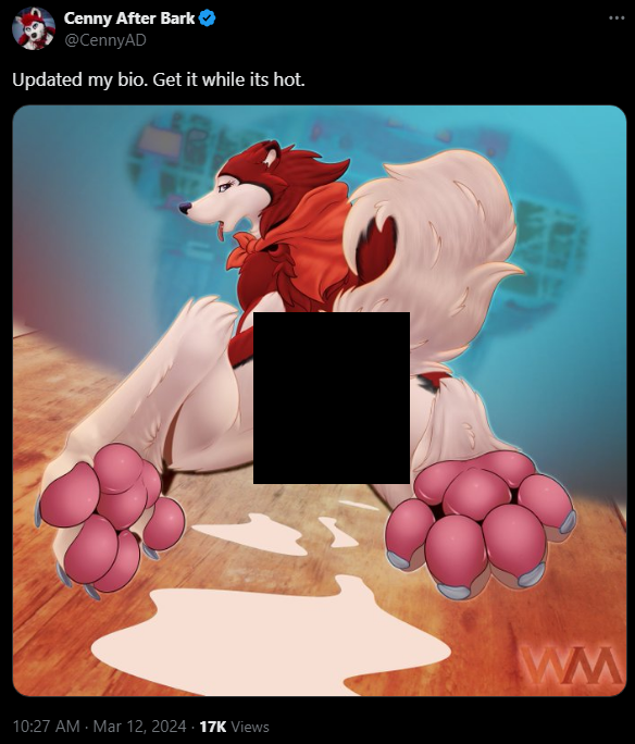 ChinchillaIdiot's tweet photo. Can everyone please stop supporting Cenny?

Right now, Cenny is attempting to normalize zoophilia with his 33k follower platform, while also conflating all furries with it, as well as therianism.

Seriously, there's so many porn creators. We really don't need this dude.

At all. https://t.co/XLsK7pqOLe