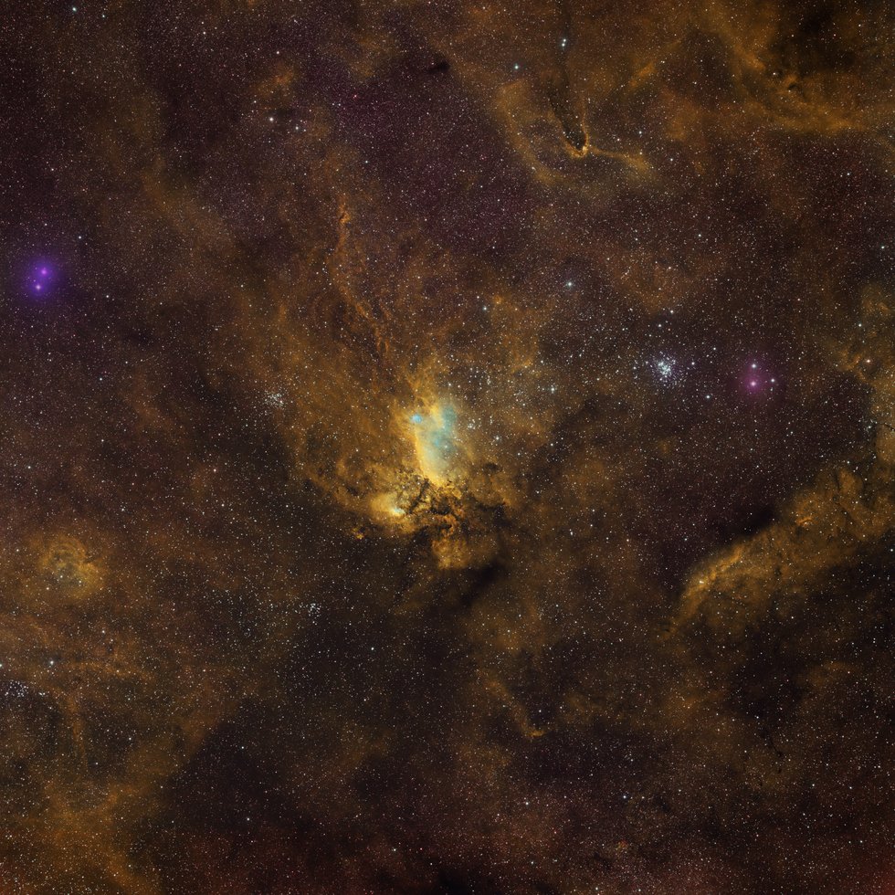 LeeAnneGibbon1's tweet photo. IC 4628 (Prawn Nebula) is a splendid emission nebula located about 6,000 light years away in constellation Scorpius. Perched on the Sagittarius Arm of our Milky Way, the nebula is lit up by the dazzling star cluster, NGC 6231. 📷 #IC4628 #NGC6231 https://t.co/vHXPHuD37P