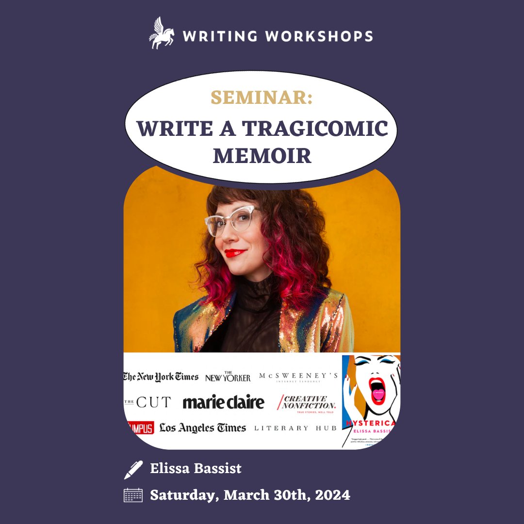 NEXT SEMINAR: Learn to make readers laugh while RIPPING OUT THEIR HEARTS in a full-length sad, funny book about yourself, your world, and your exes/parents @WritingWorkshps.