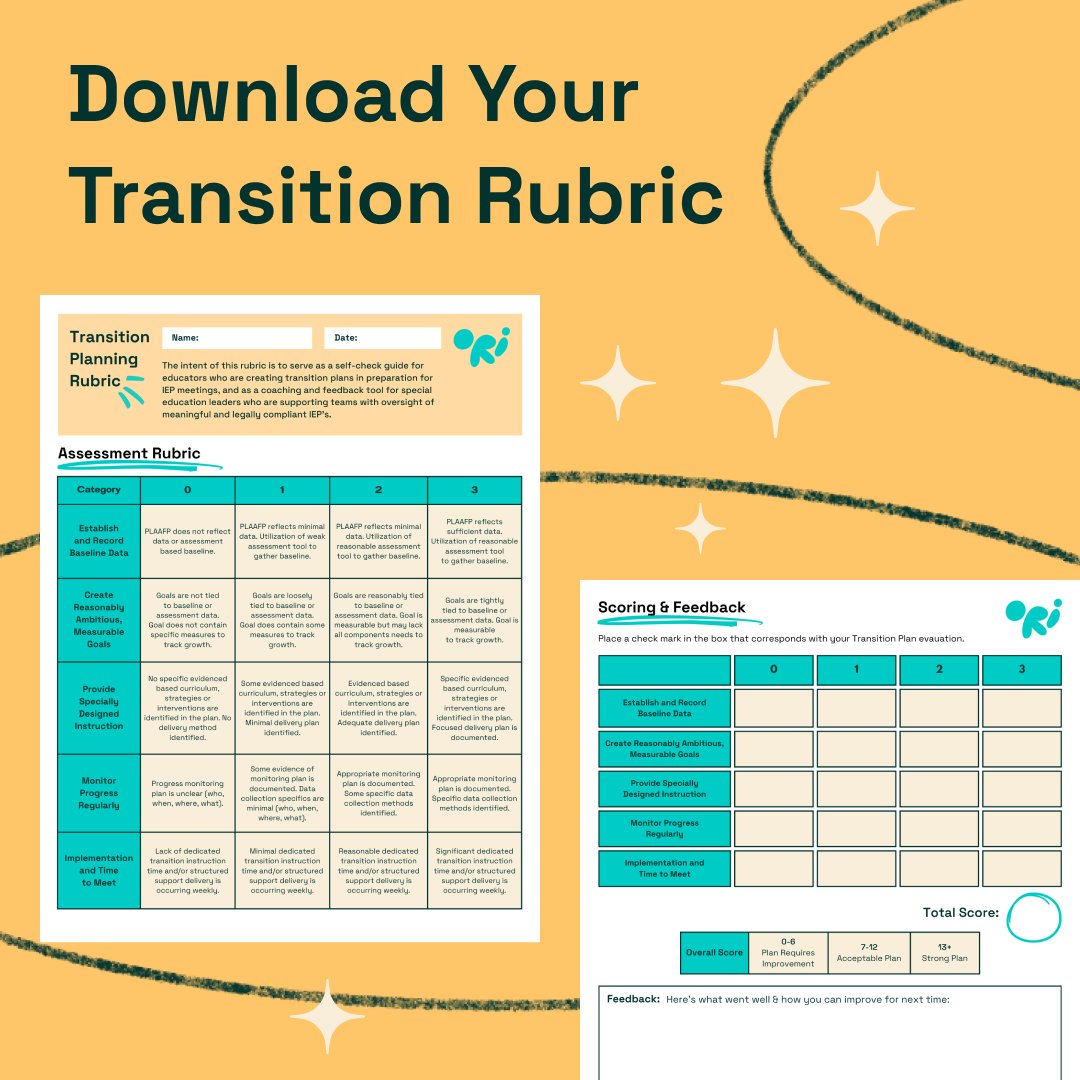 New resource just dropped 😬

Get your fillable/printable copy now: hubs.ly/Q02phX-Y0 

From setting baselines to evaluating progress towards post-secondary goals - easily track all the key criteria that make up an effective transition plan.

#transitionplanning