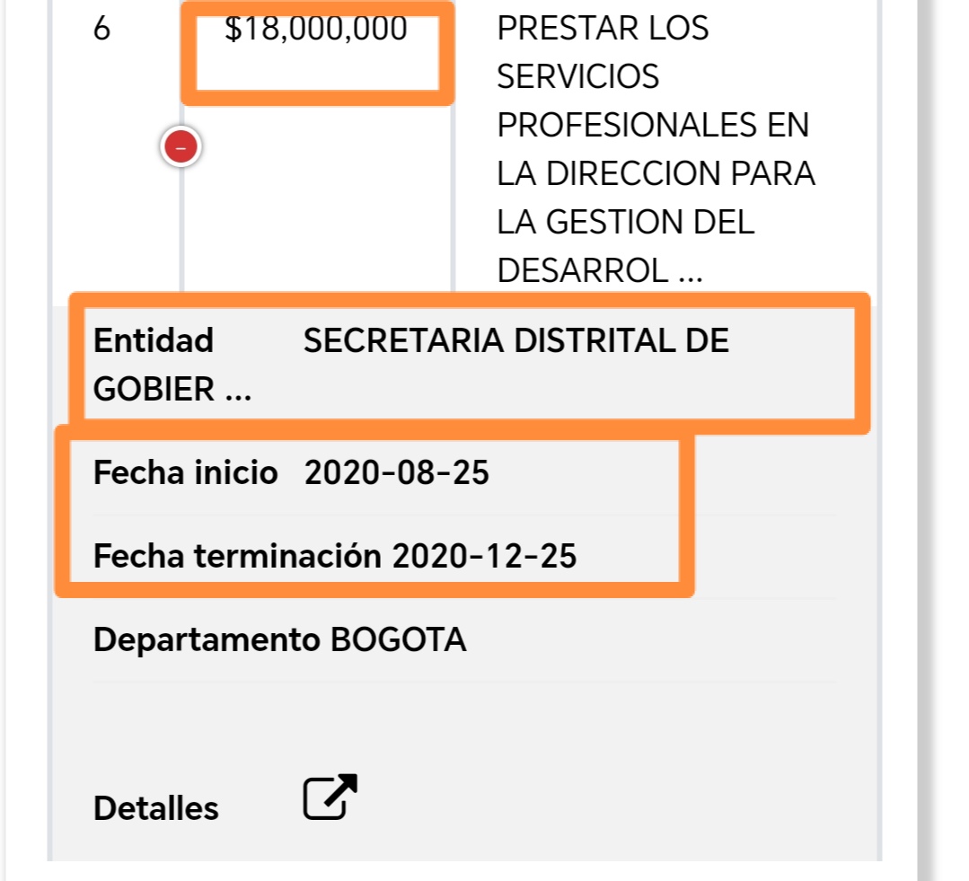 También, la esposa de Briceño tuvo 2 contratos con la Secretaría de Gobierno de la Alcaldía de Btá:

- Abr a Dic. de 2017 +$38 mill
- Ago a Dic de 2020 $18mill

2017 fue buen año, 2 de sus 6 contratos públicos, los tuvo con la Personería y con la Secretaría de Gobierno de Btá.