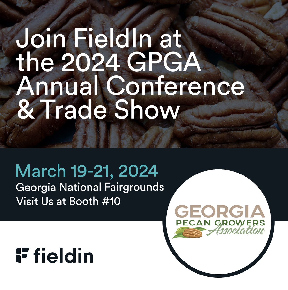 Fieldin will be at Booth #10 at the Georgia Pecan Growers Association Conference at the Georgia National Fairgrounds. Don't miss out on the opportunity to learn about our cutting-edge solutions for pecan growers. See you there!
#GeorgiaPecanGrowers #FieldinInnovation