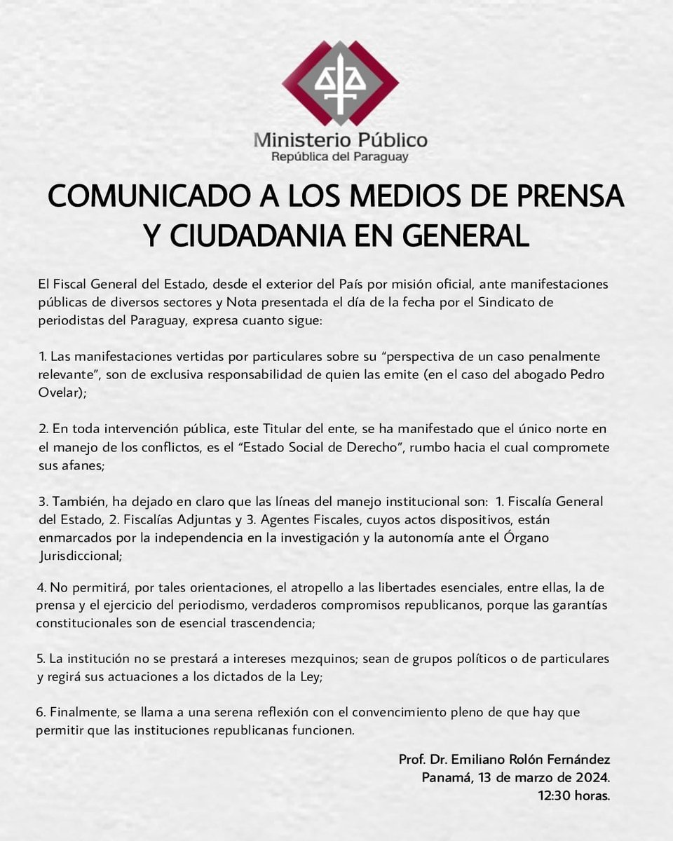 Fiscalía Paraguay tweet media