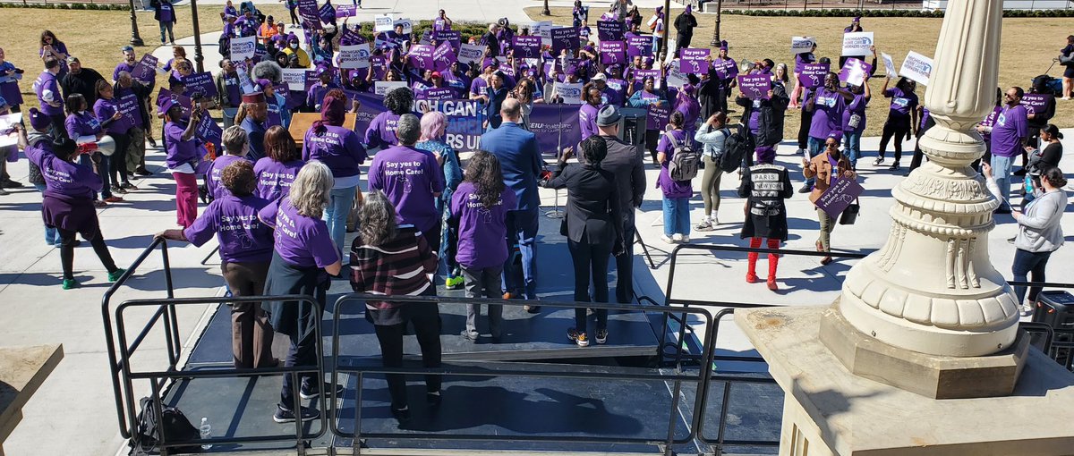 Home care workers and their allies are visiting Lansing today to rally and speak with legislators to #SupportHomeCareWorkers!