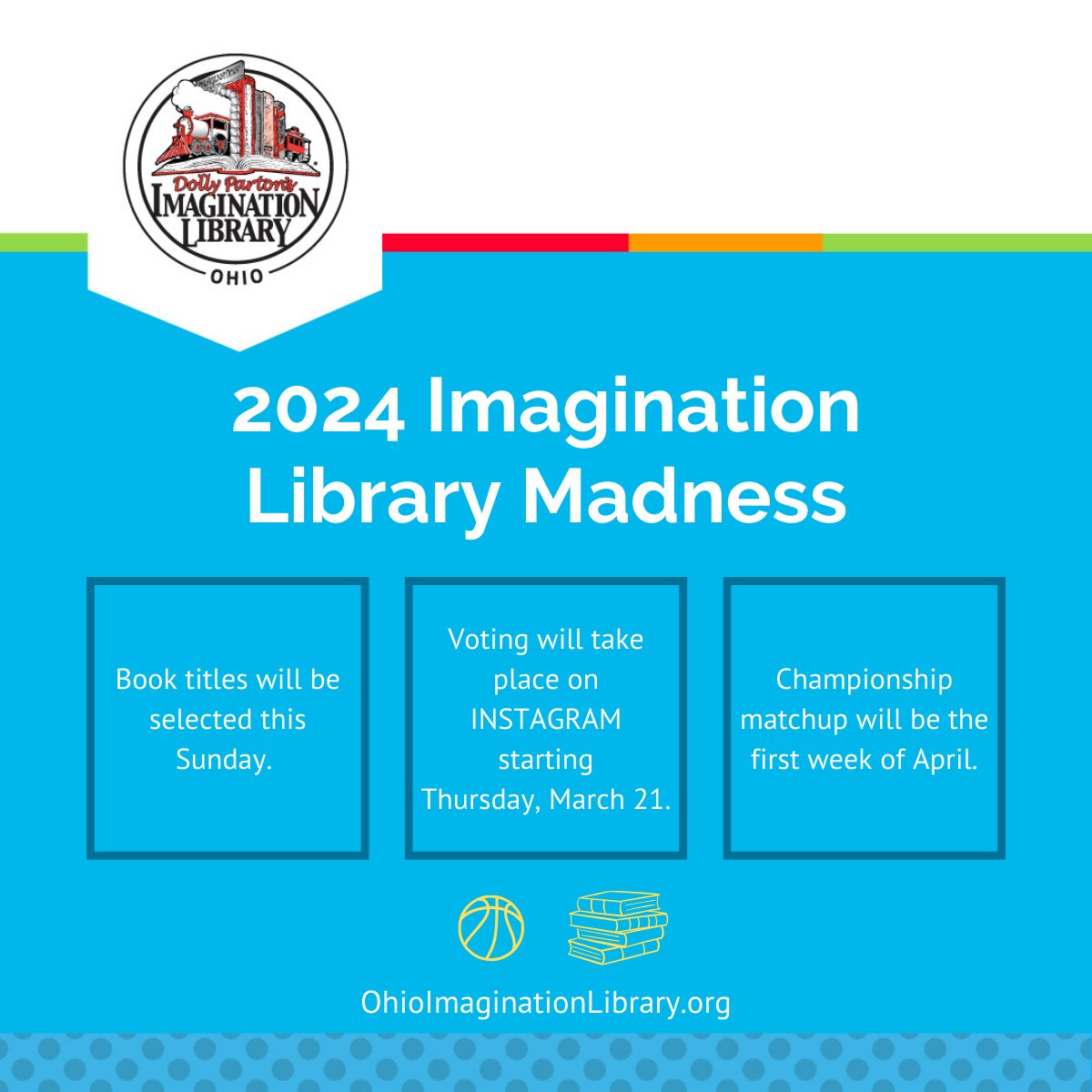 Imagination Library Madness is starting soon🏀📘 Follow on Instagram to vote for your favorites to win: instagram.com/imaginationohi…