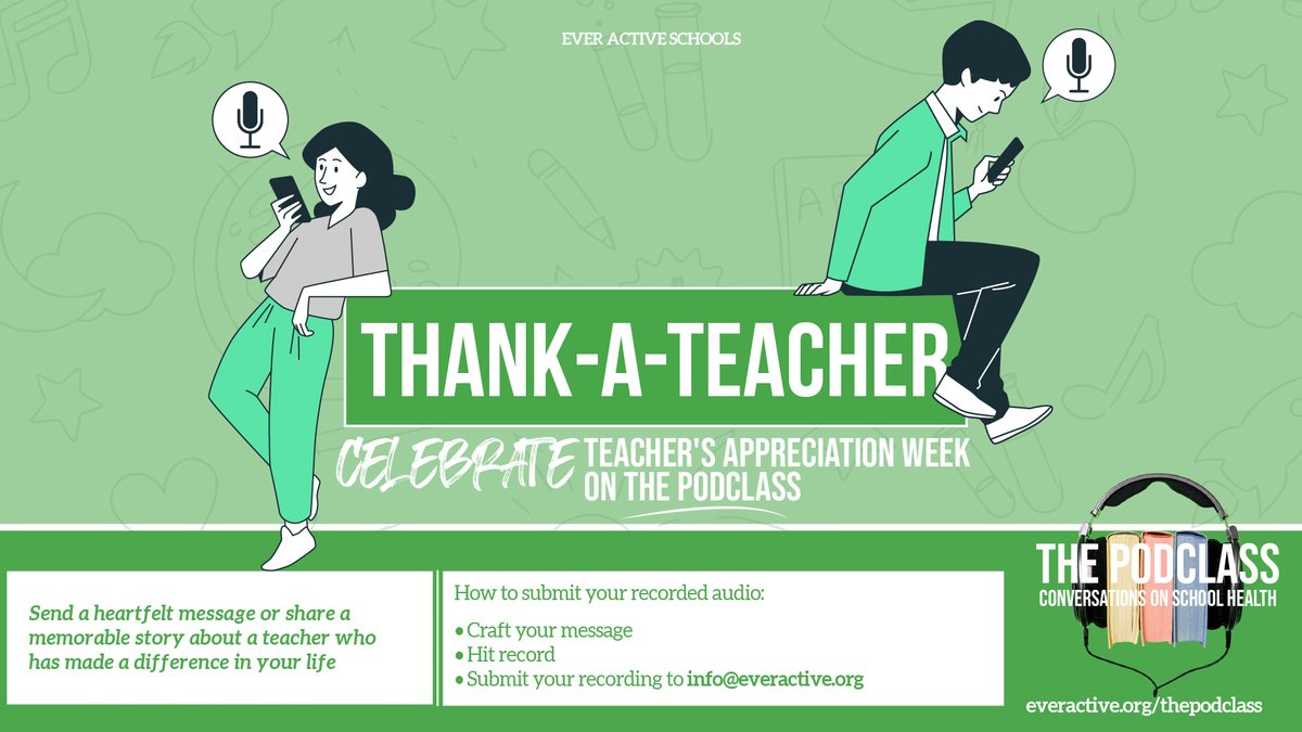 This #TeacherAppreciationWeek, let's recognize the dedication and passion of our educators. Record a brief audio message to thank a teacher who has inspired you, and send it our way. Your message may be selected to be featured on our podcast! Your words can make a difference!