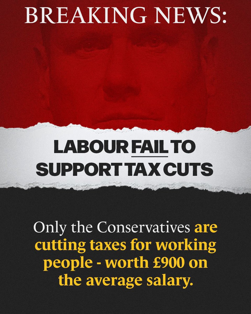 🚨 BREAKING: Labour fail to support tax cuts for working people. In other news, the sky is blue 🤷‍♂️