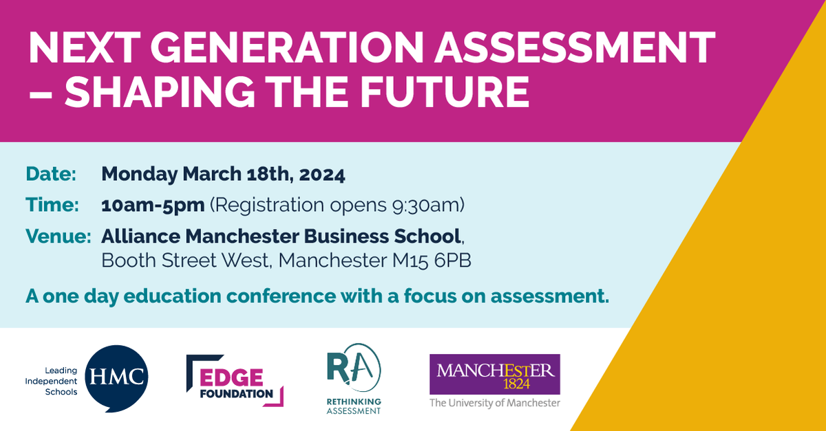 Last year's <a href="/ukEdge/">The Edge Foundation</a> assessment event was a highlight and this one is shaping up to be equally inspiring and interesting. This time I even get to speak, supporting the brilliant @voice21oracy!

edge.co.uk/news-and-event…

<a href="/AssessmentRM/">Assessment from RM</a> #comparativejudgement