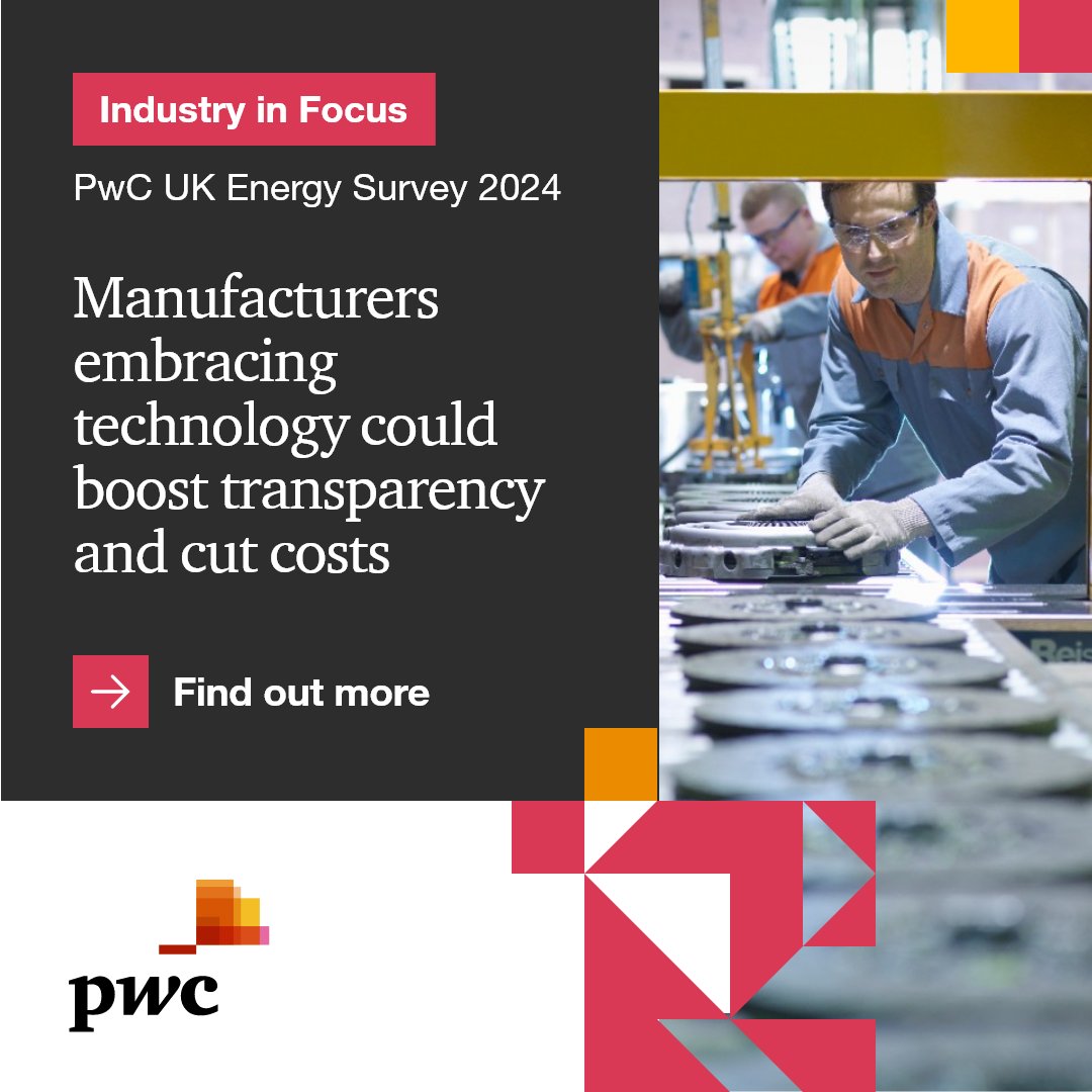 How can industrial #manufacturers gain better insights, reduce energy costs and get ahead of their competitors? 

Read our latest blog to find out how best to navigate these challenges: pwc.to/4a2v61A 

#IndustryInFocus #EnergySurvey