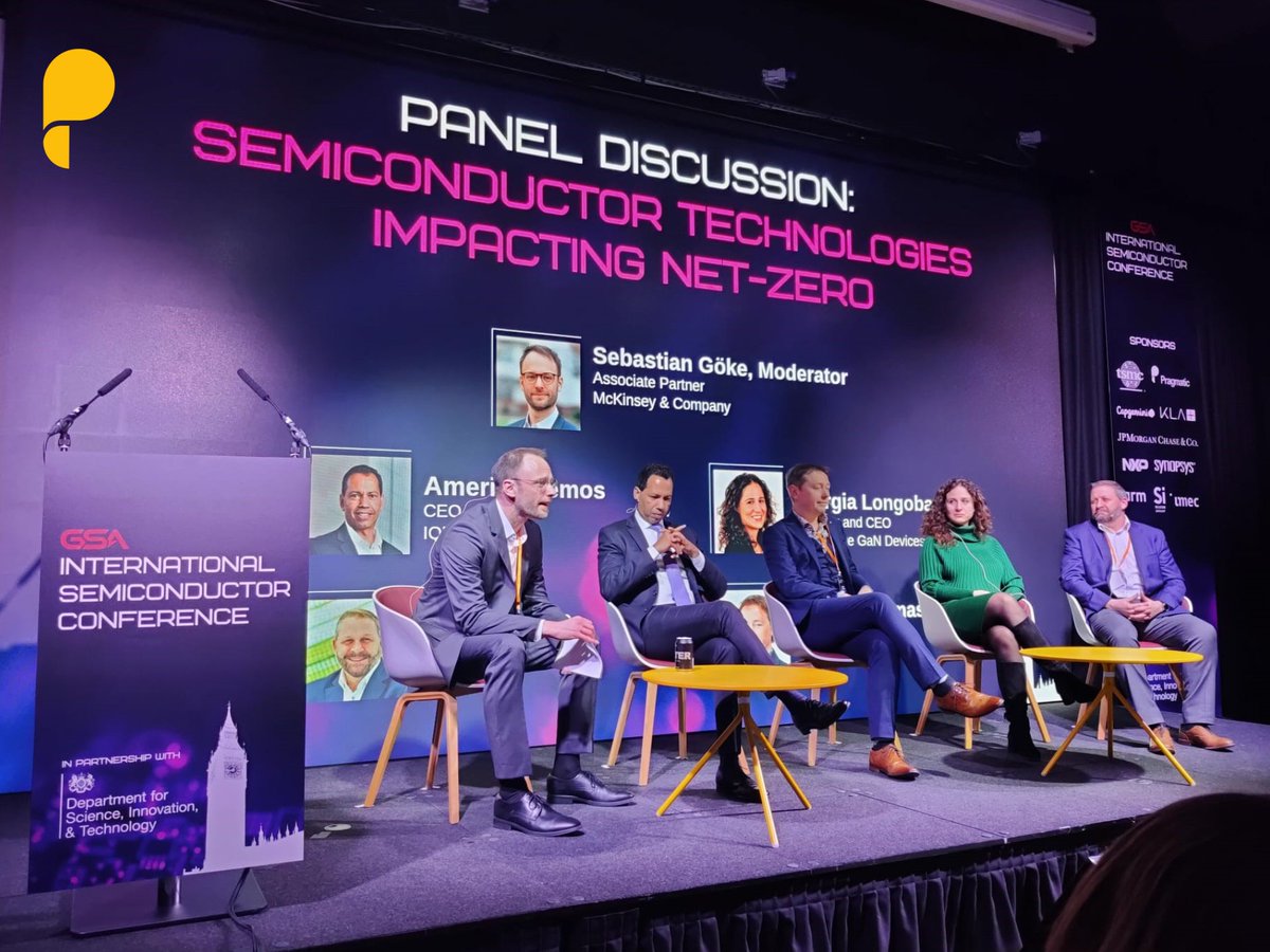 Our CEO David Moore was on stage twice this afternoon at #GSA, presenting ‘Sustainability Use Cases Supported by Low Carbon #Semiconductor Manufacturing’ alongside featuring in a panel discussion on 'Semiconductor Technologies impacting Net-Zero'. @GlobalSemi #pragmatic #flexics