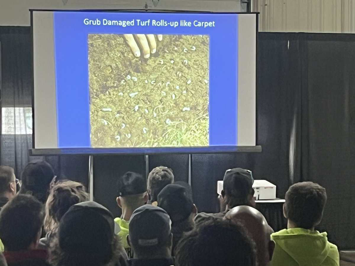 Grubs! Dr. Chris Williamson, PBI Gordon, delivering a nice talk. #Reinders 26th #Turf Conference, Milwaukee, WI