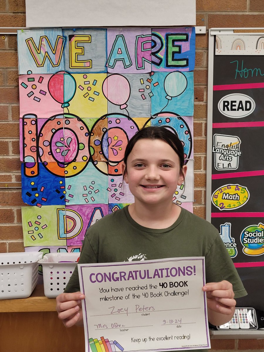 5AwithOShea's tweet image. #40bookchallenge earner right here👇. Congratulations, Zoey P!
#40bookchallenge
#SWBulldogs
#walloffame