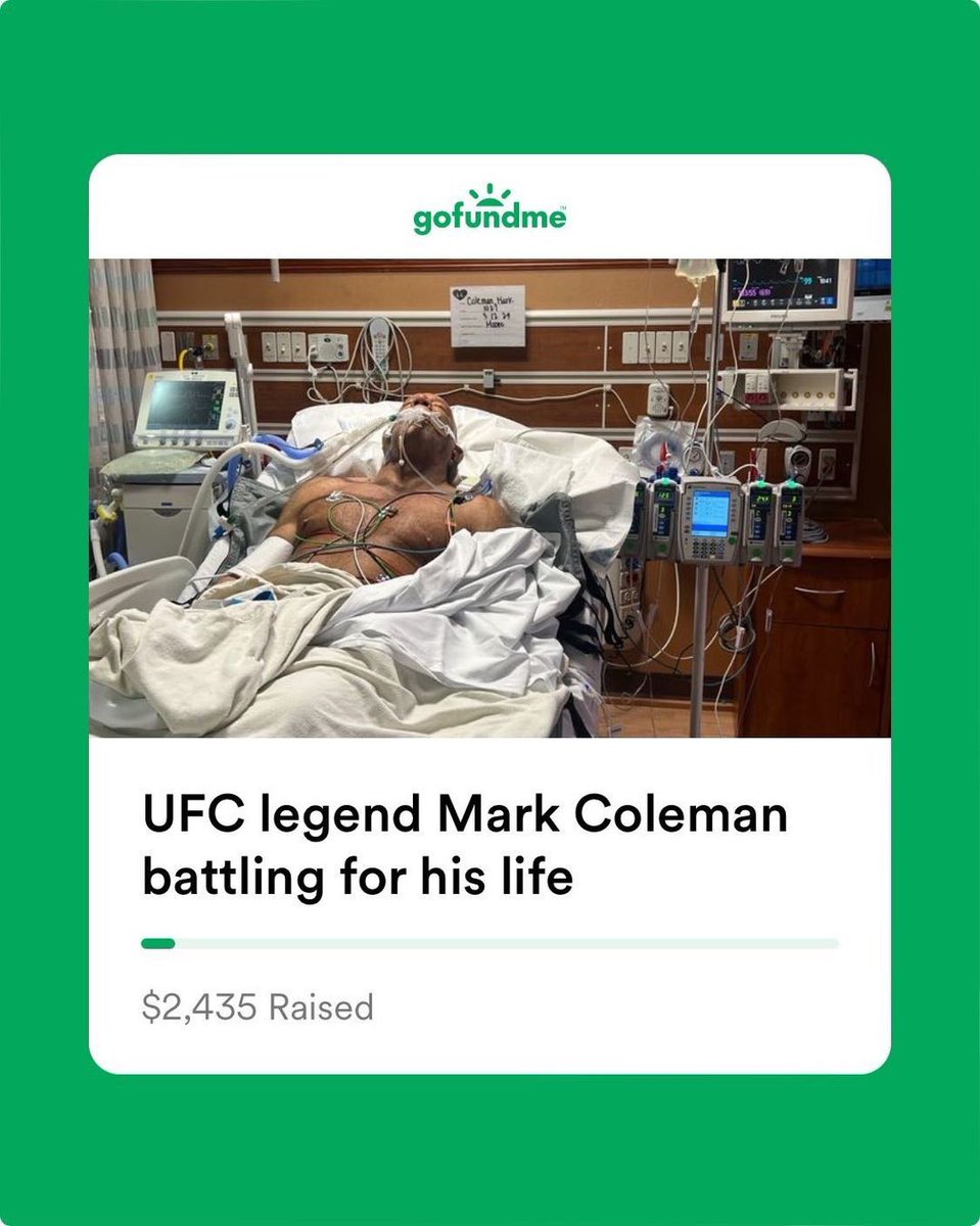 Go fund me for <a href="/MarkColemanHOF/">Mark Coleman</a> gofund.me/fc92825c