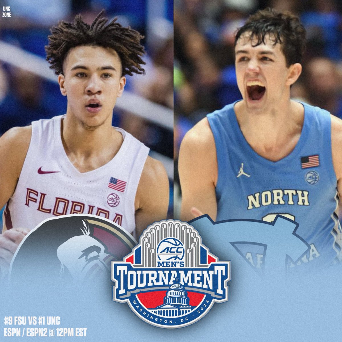 unc_zone's tweet photo. UNC will face FSU tomorrow in the ACCT Quarterfinals https://t.co/z4CuSWLPfX