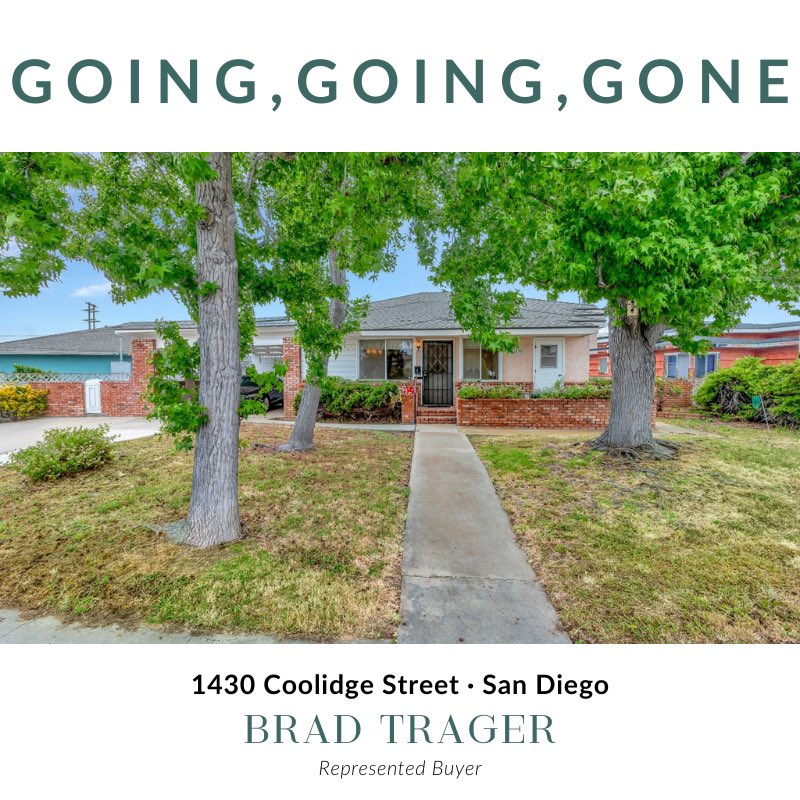 Just Sold 1430 Coolidge, San Diego!  Represented buyer $905,000.  #justsold #sandiego #happybuyer