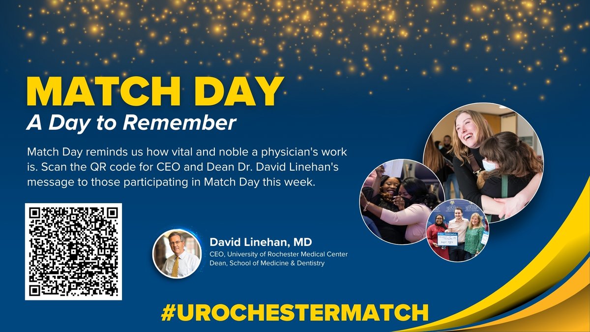 It's that time of year, excitement is building for Match Day on Friday and David Linehan, MD has taken the time to share his reflections on Match Day and medicine. bit.ly/3vcc4Xz @URMCSurgery