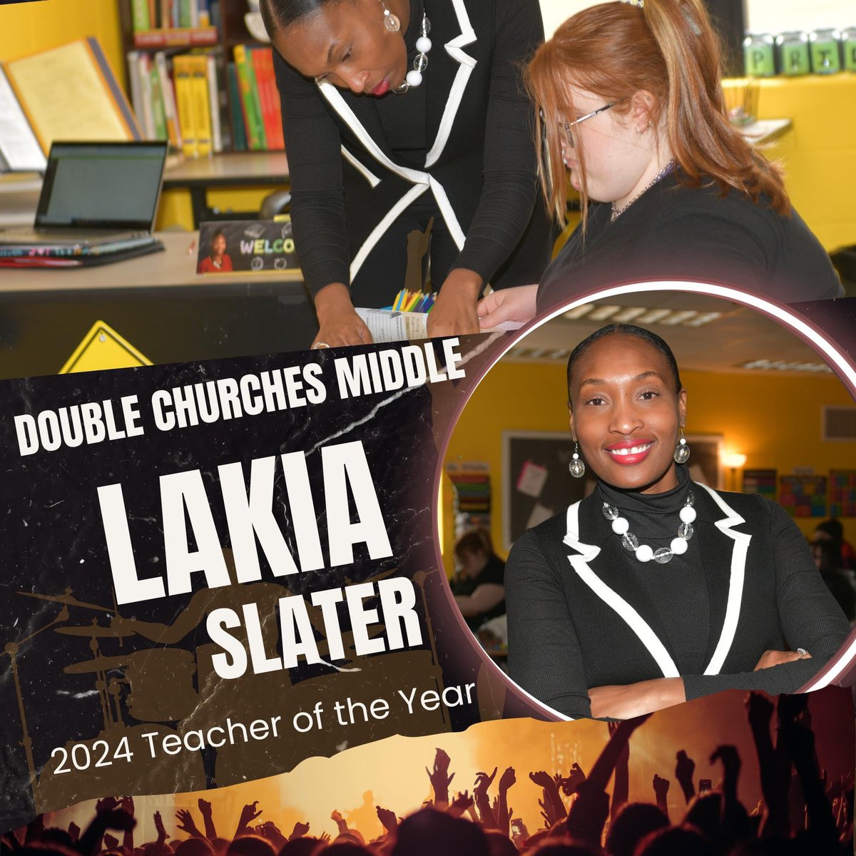 #WhereAreTheyWednesday
We love hearing about the accomplishments of our Eufaula High School alumni.  🐅🎓 Lakia Slater is a 2003 graduate of EHS and received Double Churches Middle School's 2024 Teacher of the Year. 📃 Congratulations! 🎉 #WeAreECS #ExpectExcellence