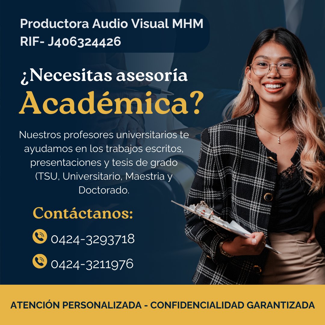 liliayala8789's tweet photo. 📢Te ayudamos en tus trabajos, proyectos, presentaciones; profesores universitarios con amplia experiencia en metodología de investigación. Precios económicos, llámanos, ofrecemos planes de pago.
#Tesis
#Universidad
#Maracay
#IUTPAL
#UNICS
#IUTA
#UBA
#KateGate https://t.co/xAyLlOnp59
