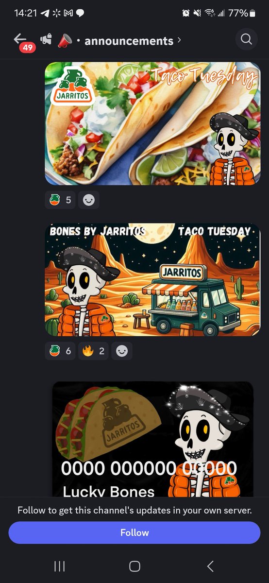 SeekerMBA's tweet image. Some awesome #BonesBy @Jarritos community art to choose from for the next set of $50 Taco Tuesday winner giftcards.

Love the #SuperGood familia!

 Go vote on the discord!

#nft #foodie #ethereum