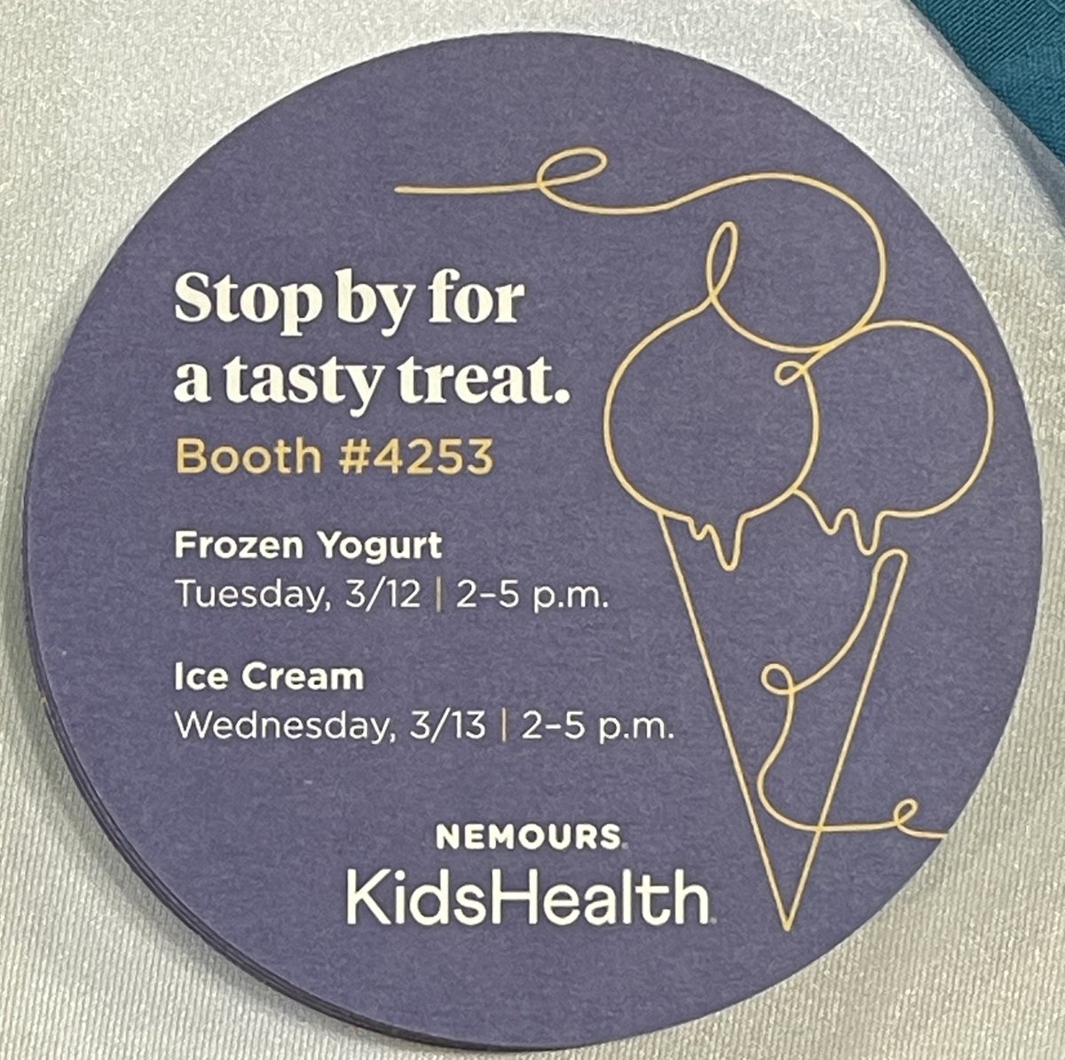 Our Ice Cream afternoon snack at @HIMSS24 has been extremely well received by attendees! With our color changing cup and spoon, #KidsHealth makes dessert 🍨 FUN! If you are at the conference, stop by booth 4253 &amp; get the “scoop” about KidsHealth licensing.
#PedsContent
