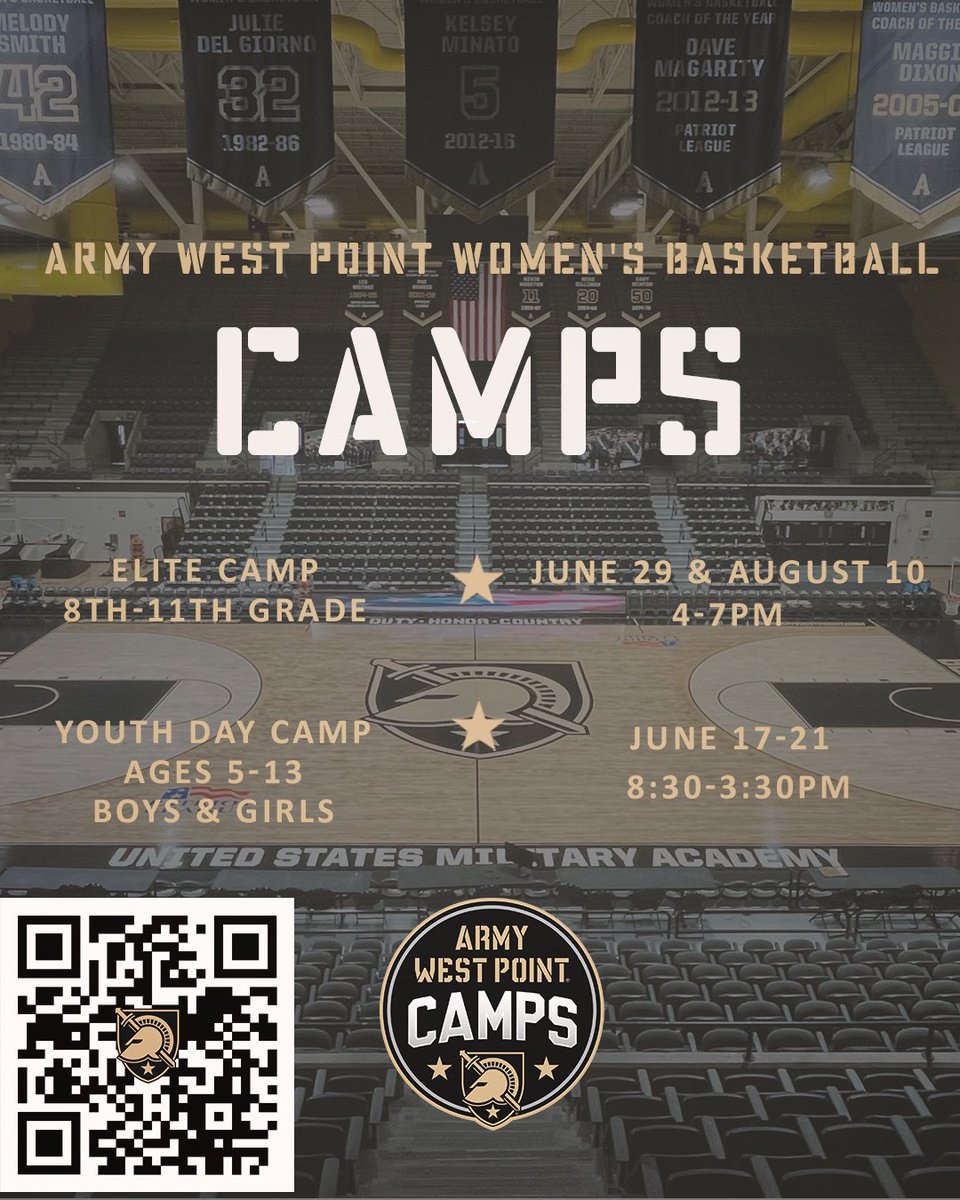 Our summer camps are right around the corner! ☀️🏀 Don't miss your chance to register for one of these great opportunities to work with our staff! ➡️ armywomensbasketball.totalcamps.com/shop/EVENT #GoArmy | #NoExcuses