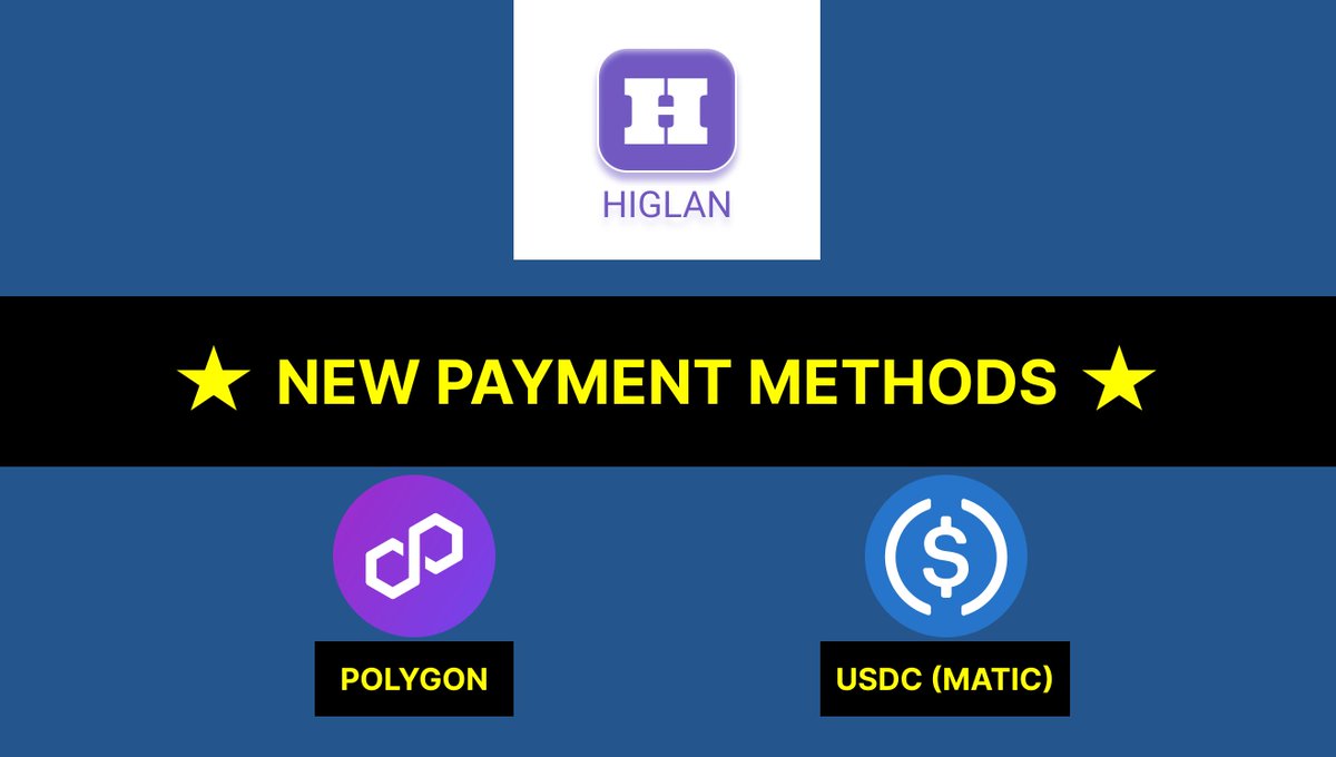 officialhiglan's tweet photo. π Big News! π
We've just expanded our payment options on https://t.co/jbtequxQZB!
Say hello to Polygon and USDC (MATIC)!
Fast, secure, and convenient transactions await you. Visit us now to experience the ease of payment diversity! #Higlan #Polygon #USDC #MATIC https://t.co/fwqWsSSAZp