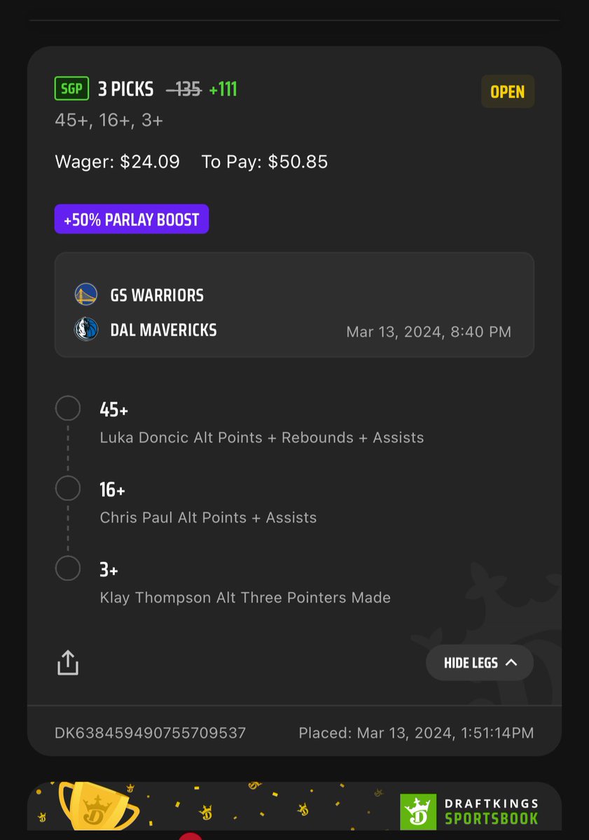 jeff_dunno's tweet photo. @CodyBrownBets LFG we rollin’!! Hope my extra line to qualify for the boost doesn’t fail me. https://t.co/cpkw1L9QDC
