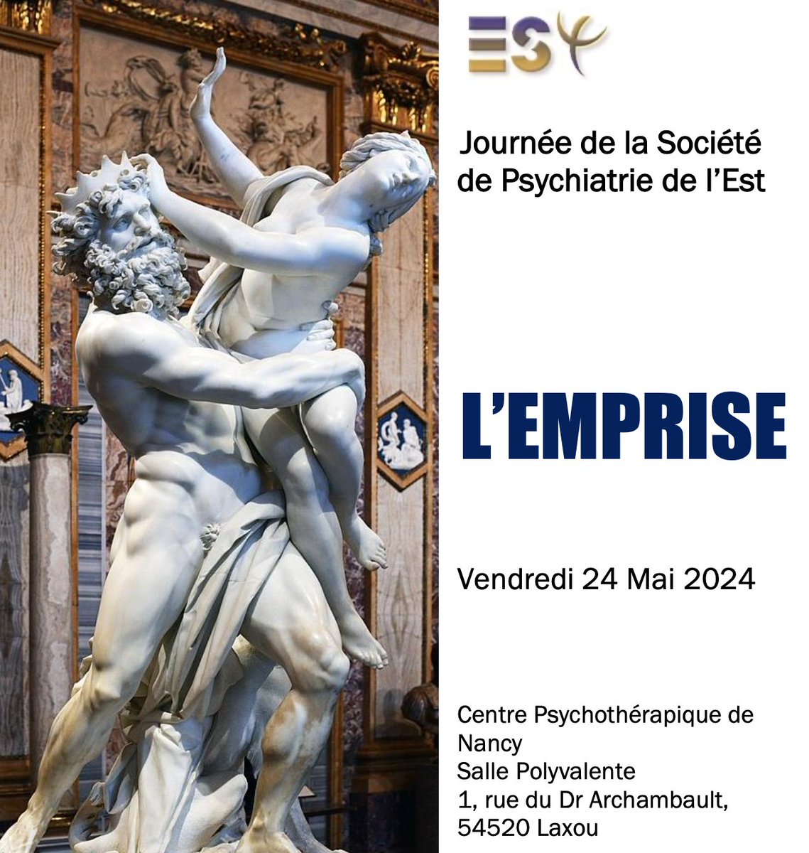 L'#emprise et ses multiples facettes... ce sera le thème de la prochaine journée de notre Société au @cpnlaxou le 24 mai Nous vous attendons nombreux ! programme: psyest.fr inscription: helloasso.com/associations/s…