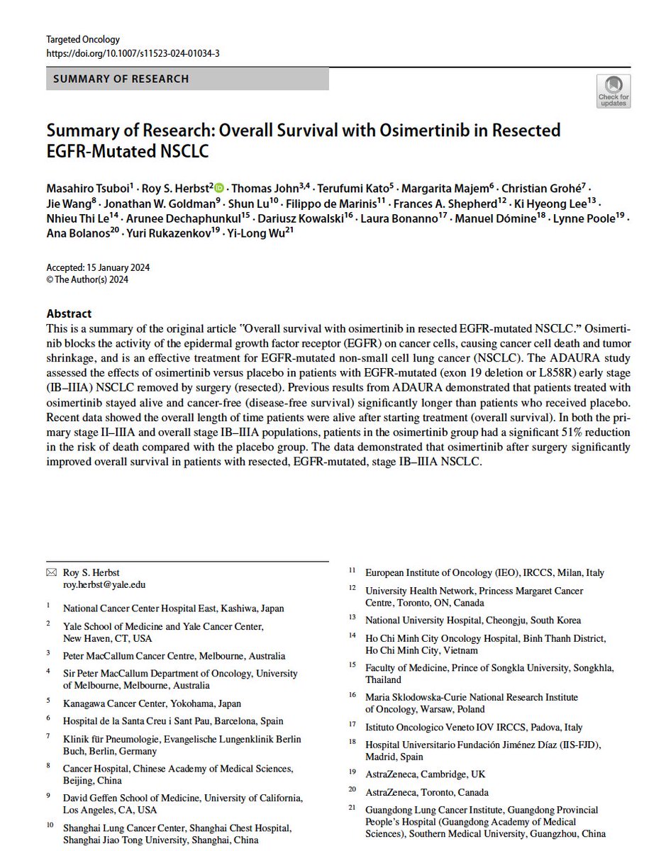Manuel Dómine, MD, PhD (@manueldomine) on Twitter photo Just published online
link.springer.com/article/10.100…
<a href="/Hospital_FJD/">Fundación Jiménez Díaz</a> <a href="/quironsalud/">quirónsalud</a> <a href="/UAM_Madrid/">UAM Autónoma Madrid</a> <a href="/OncoAlert/">OncoAlert</a> <a href="/AEACaP/">Cáncer de Pulmón</a> #LCSM #IIS-FJD Just published online
link.springer.com/article/10.100…
<a href="/Hospital_FJD/">Fundación Jiménez Díaz</a> <a href="/quironsalud/">quirónsalud</a> <a href="/UAM_Madrid/">UAM Autónoma Madrid</a> <a href="/OncoAlert/">OncoAlert</a> <a href="/AEACaP/">Cáncer de Pulmón</a> #LCSM #IIS-FJD