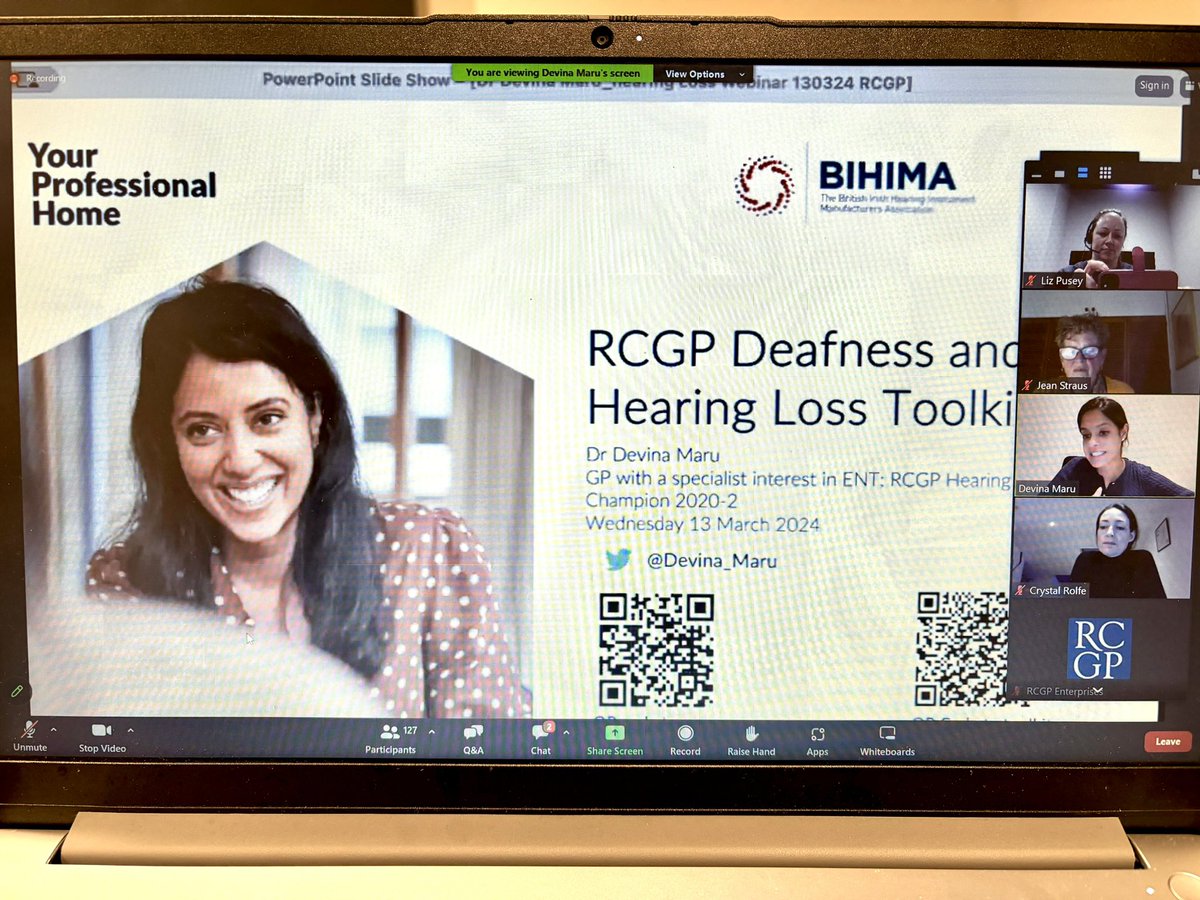 We’re delighted to be hosting a webinar on hearing loss with @rcgp, @Devina_Maru, Crystal Rolfe @RNID, audiologist Jack Stancel-Lewis and Jean Straus, who lives with hearing loss. A recording will be made available after this evening and we’ll share the link.