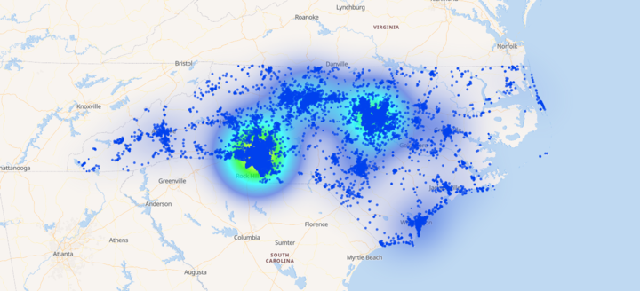 🚨GeoComply Heat Map Alert🚨 48 hours in and more than 5.36 million geolocation checks from 370k+ sports betting accounts within North Carolina.