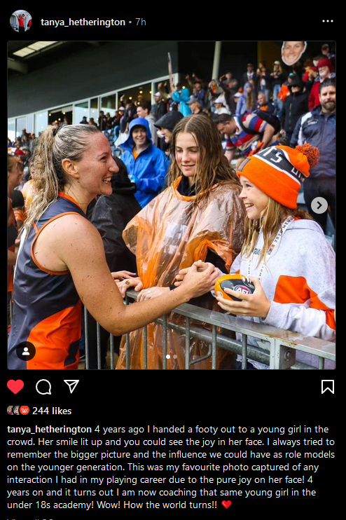 YaThinkN's tweet photo. This insta post by @T_Hetherington9 is everything 🥰

The power of #WomenInSport being role models can't be understated. https://t.co/MTnTlnRYh8