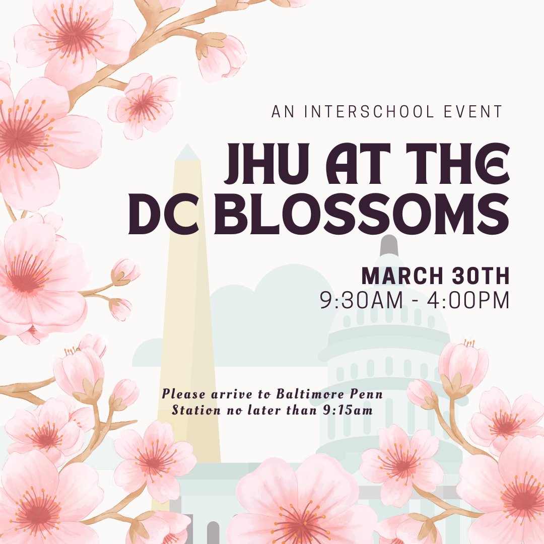 jhmi_gsa's tweet image. 🌸 Ticket RSVPs are OPEN! Limited spots for SOM! Sign up now! This event is an interschool event hosted with @jhsonsenate @bsph_sa @jhugro