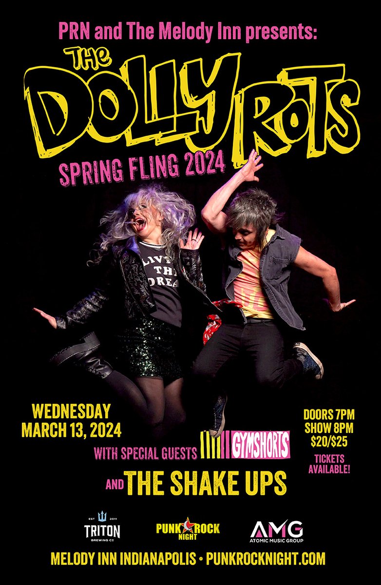 Tonight - The Dollyrots return to @Punk_Rock_Night at the Melody Inn - a few tix left! With Gymshorts, and The Shake-Ups! Let's rock, dance, smile and have a blast!