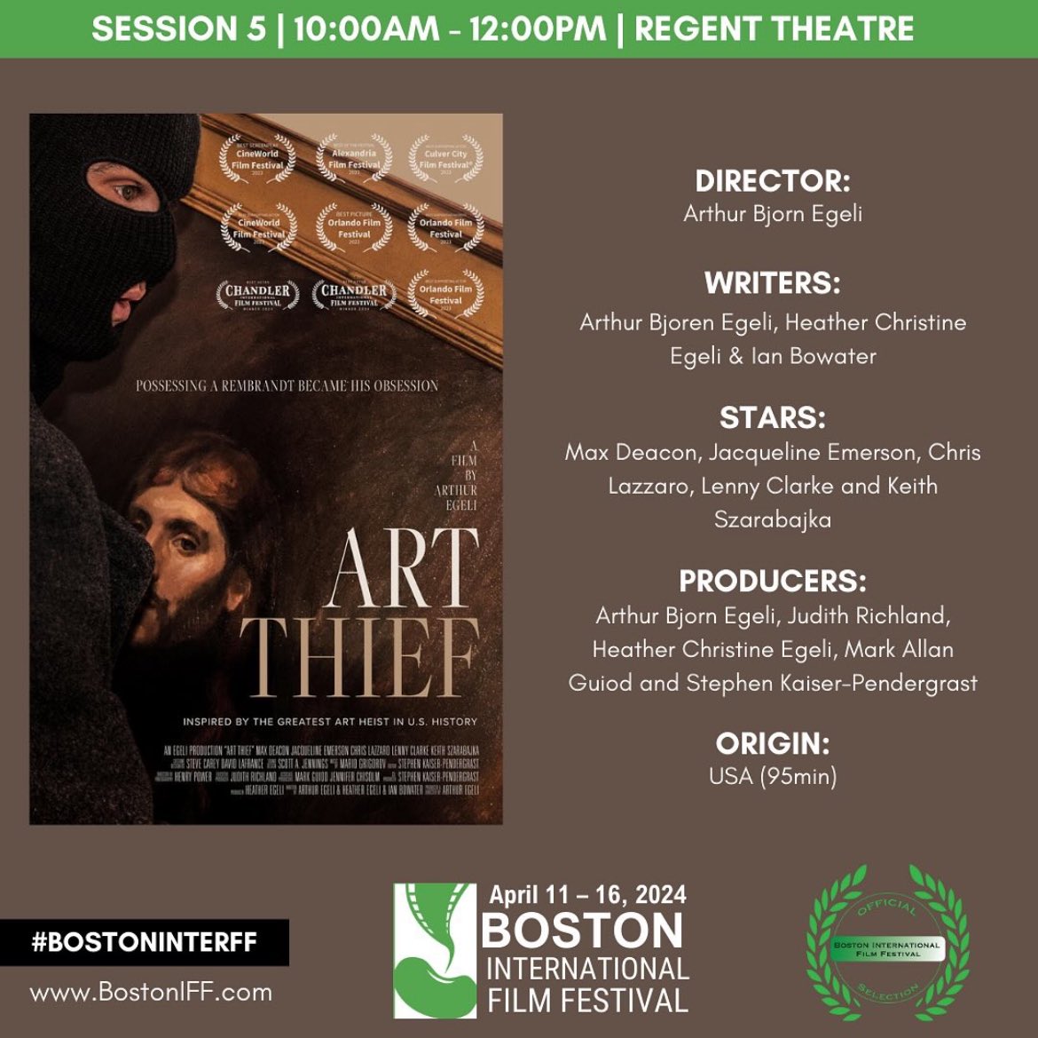 The third movie in Session 5 is “The Art Thief.” See you April 13!! 🎥🎞️