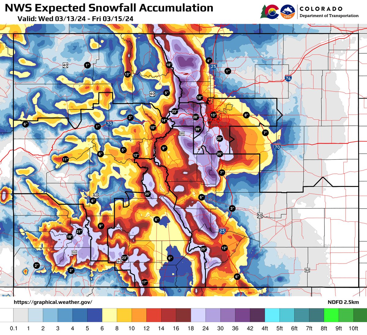 Colorado Department of Transportation (CDOT) (@coloradodot) on Twitter photo #CDOT #News: Severe winter weather to hit #Colorado statewide Wednesday (3/13/24) through Friday (3/15/24). Motorists urged to avoid driving; #TeamCDOT is prepared and will be out in full force.
codot.gov/news/2024/marc…
#KnowBeforeYouGo #COwx <a href="/NWSBoulder/">NWS Boulder</a> <a href="/NWSPueblo/">NWS Pueblo</a> <a href="/NWSGJT/">NWS Grand Junction</a> #CDOT #News: Severe winter weather to hit #Colorado statewide Wednesday (3/13/24) through Friday (3/15/24). Motorists urged to avoid driving; #TeamCDOT is prepared and will be out in full force.
codot.gov/news/2024/marc…
#KnowBeforeYouGo #COwx <a href="/NWSBoulder/">NWS Boulder</a> <a href="/NWSPueblo/">NWS Pueblo</a> <a href="/NWSGJT/">NWS Grand Junction</a>