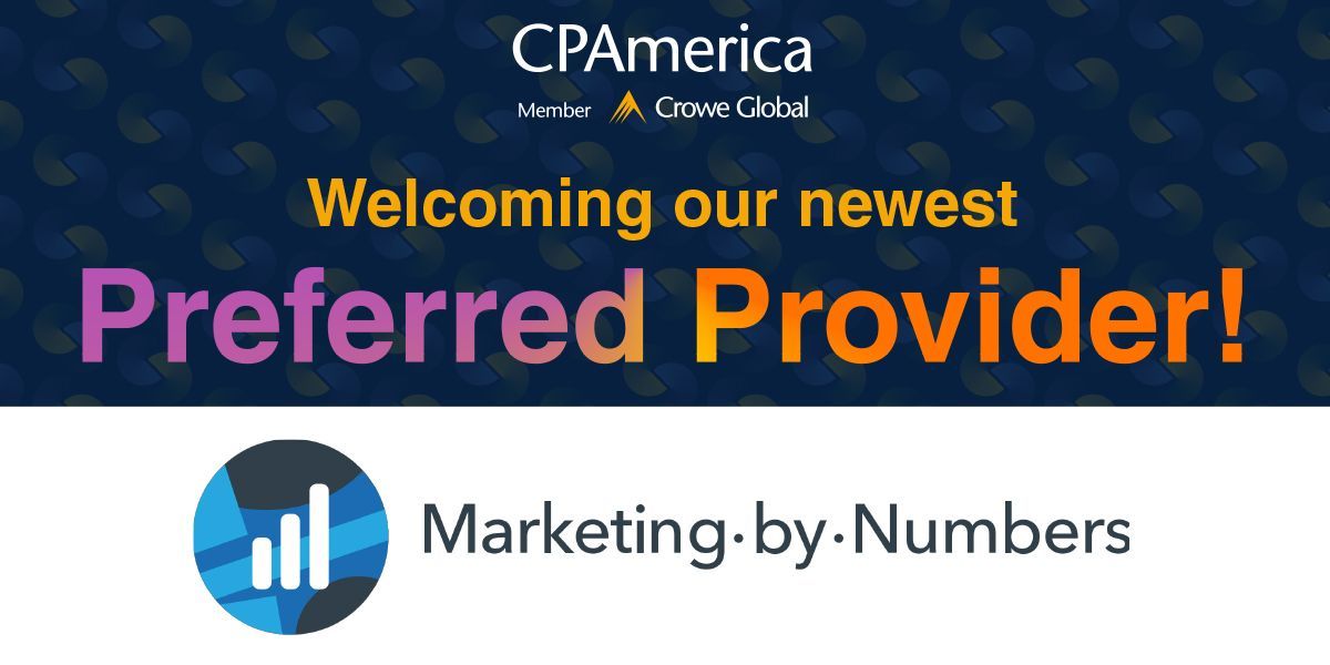 CPAmerica, Inc. (@cpamericaintl) on Twitter photo Welcoming our newest Preferred Provider, <a href="/mktgbynumbers/">Marketing By Numbers</a>! To learn more, click here: buff.ly/49PMp6e
#cpamerica #cpaiPreferredProvider #cpai #wherecollaborationmeansbusiness #marketingbynumbers #ai #accountingmarketing Welcoming our newest Preferred Provider, <a href="/mktgbynumbers/">Marketing By Numbers</a>! To learn more, click here: buff.ly/49PMp6e
#cpamerica #cpaiPreferredProvider #cpai #wherecollaborationmeansbusiness #marketingbynumbers #ai #accountingmarketing