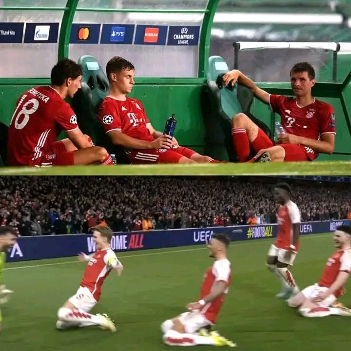 Bayern Munich players reaction after reaching the Finals 😊😊
vs
Arsenal players reaction after reaching the Quarter finals😁😁🫴