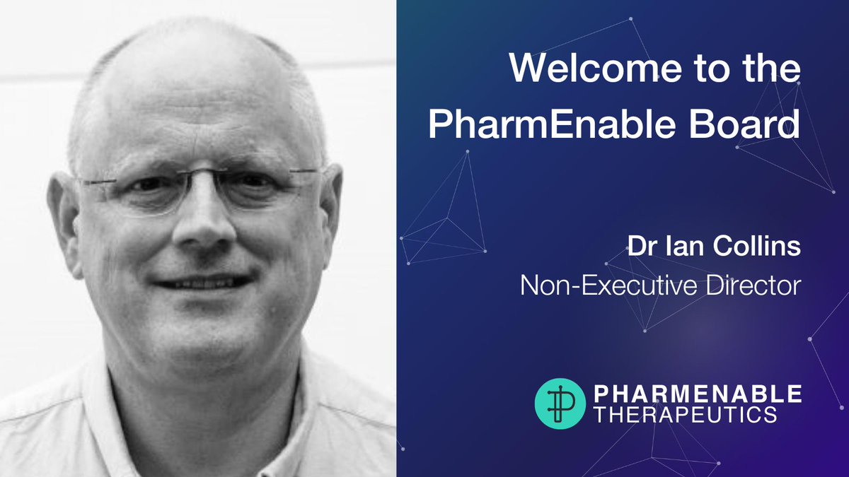 We are delighted to welcome Dr Ian Collins to our board! 
Together, we’ll push the boundaries of what #SmallMolecules can achieve for #Oncology and #CNSdisease patients.  

Find out about Ian’s expertise: pharmenabletx.com/news/clinical-…

#DrugDiscovery #BoardMember #pharma