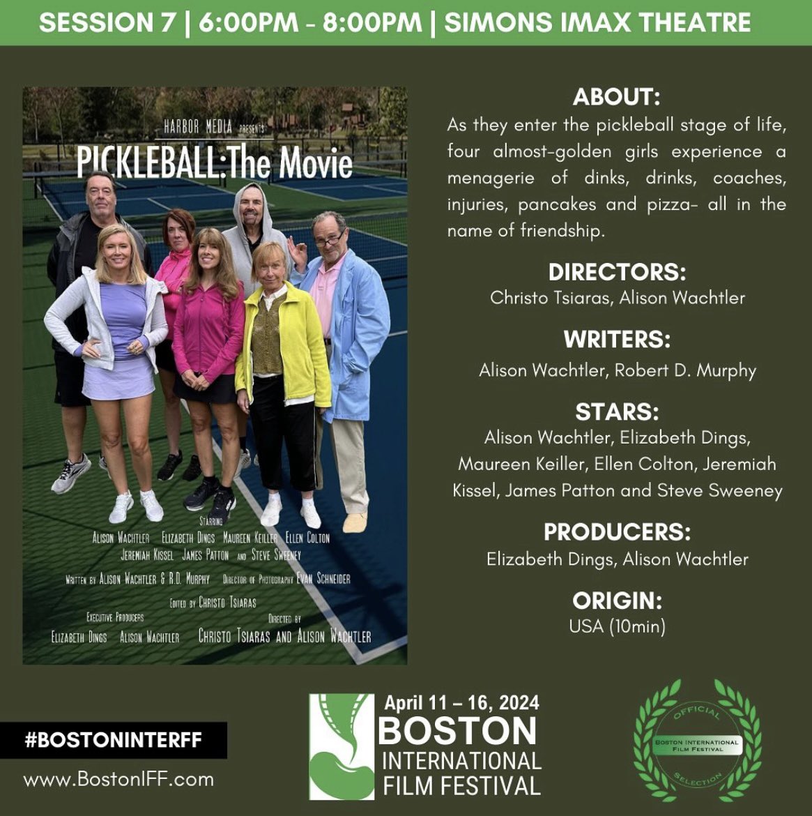 The first two films of Session 7 are “Fred and Frankie” and “Pickleball: The Movie.” Come see them at 6:30 on April 13!
