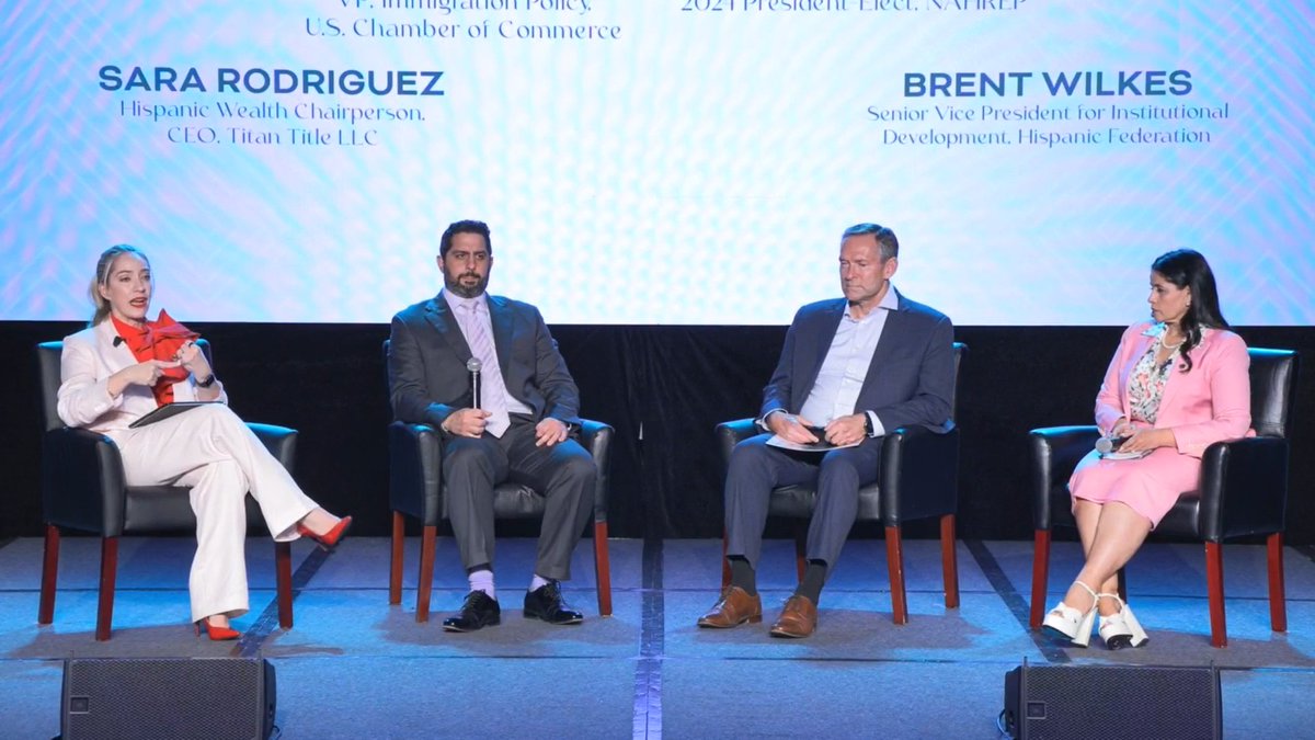 🌎 Explore the economic implications of immigration for Latino homeownership and wealth building Featuring 2024 NAHREP President-Elect Oralia Herrera, Jon Baselice (@USChamber) & Brent Wilkes (@hispanicfed) on our last panel of the evening Addressing America’s Workforce Shortage