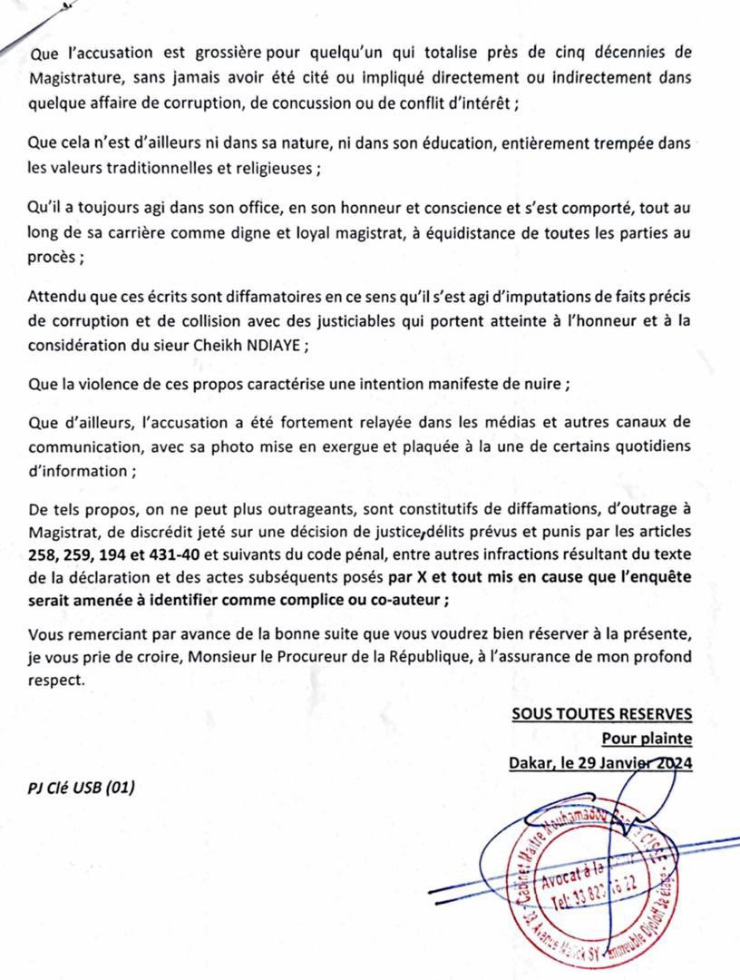 Cheikh Ndiaye, Haut magistrat et membre du Conseil Constitutionnel porte plainte ! #senegal #SunuElection2024 #Sunujotaay #kebetu