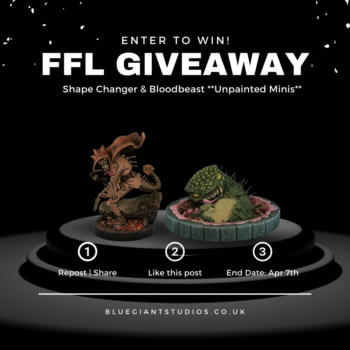 ** Giveaway Competition ** Chance to win a Shape Changer and Bloodbeast Miniature ! (unpainted) Fighting Fantasy Legends Miniatures Repost/ Share and Like For a chance to win! Ends April 7th Winner announced April 8th @ian_livingstone @fightingfantasy