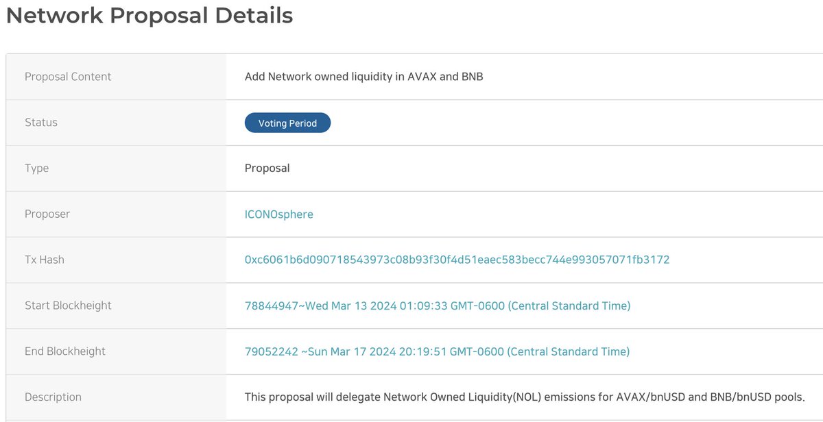 benny_options's tweet photo. NOL = @helloiconworld buys assets for network-owned-liquidity

This vote, if approved, will have the ICON Network itself purchasing $AVAX and $BNB to supply permanent liquidity on its cross-chain DEX @BalancedDAO 

This is just the beginning

https://t.co/6UFdFV7SEq https://t.co/hQlaUY9uHR