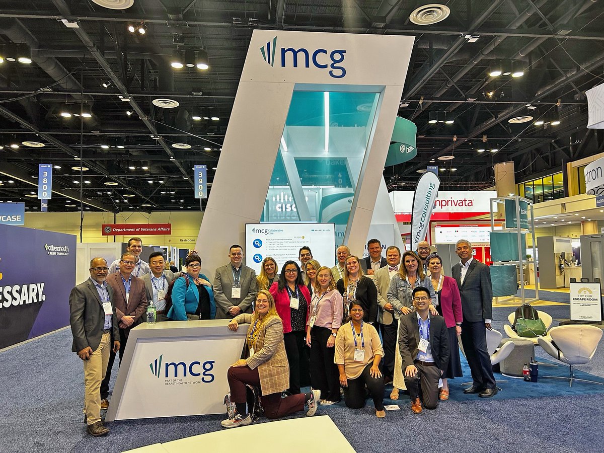 The MCG team is at #HIMSS2024! Our thought leaders are presenting sessions on using #AI & @HL7 #DaVinciProject #FHIR standards to help #FixPriorAuth. If you aren't at the @HIMSS event this week, you can learn more about MCG's work here: bit.ly/3Pm3koK