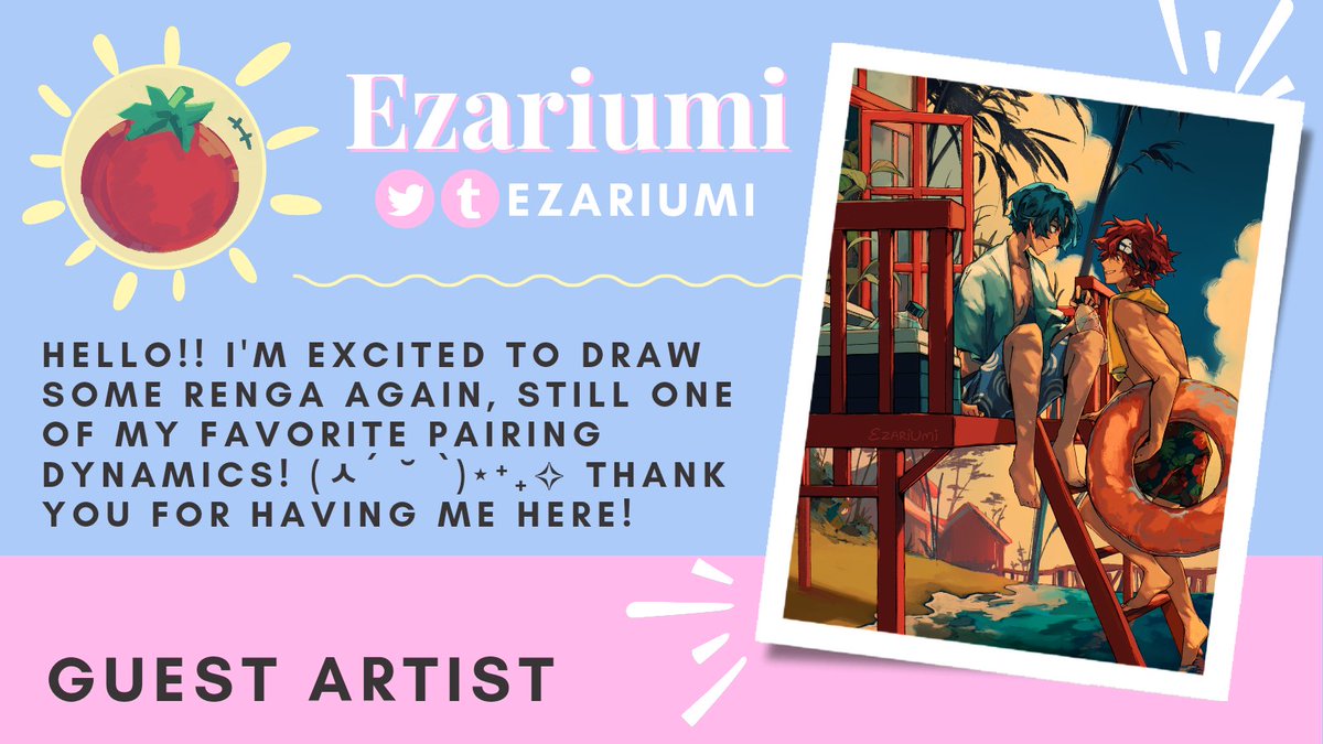 rengasummerzine's tweet photo. 🩷 GUEST SPOTLIGHT 💛

This artist is returning to their Renga roots to create a beautiful piece for us! We're so pleased to introduce our first guest, @ezariumi! 🌴 https://t.co/eCTSRoKr1o