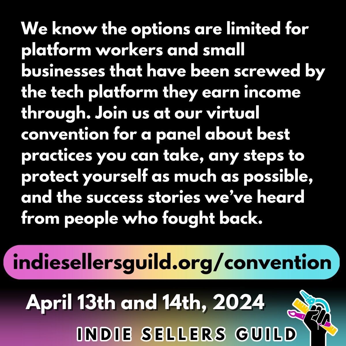 IndieSellersGld's tweet image. We are really looking forward to this panel by Katharine with @eff (eff.org) at the ISG Virtual convention! buff.ly/3TaqxLE

#indiesellersguild #ISGconvention #regulatebigtech #peopleoverprofit #exploitation