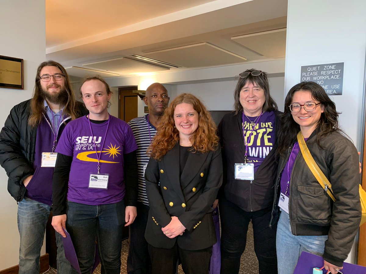 A champion for workers and kids, <a href="/SydneyJordanMN/">Sydney Jordan</a> was the House author who helped bring universal schools meals to kids across MN! Thank you for meeting with SEIU members today! #mnleg