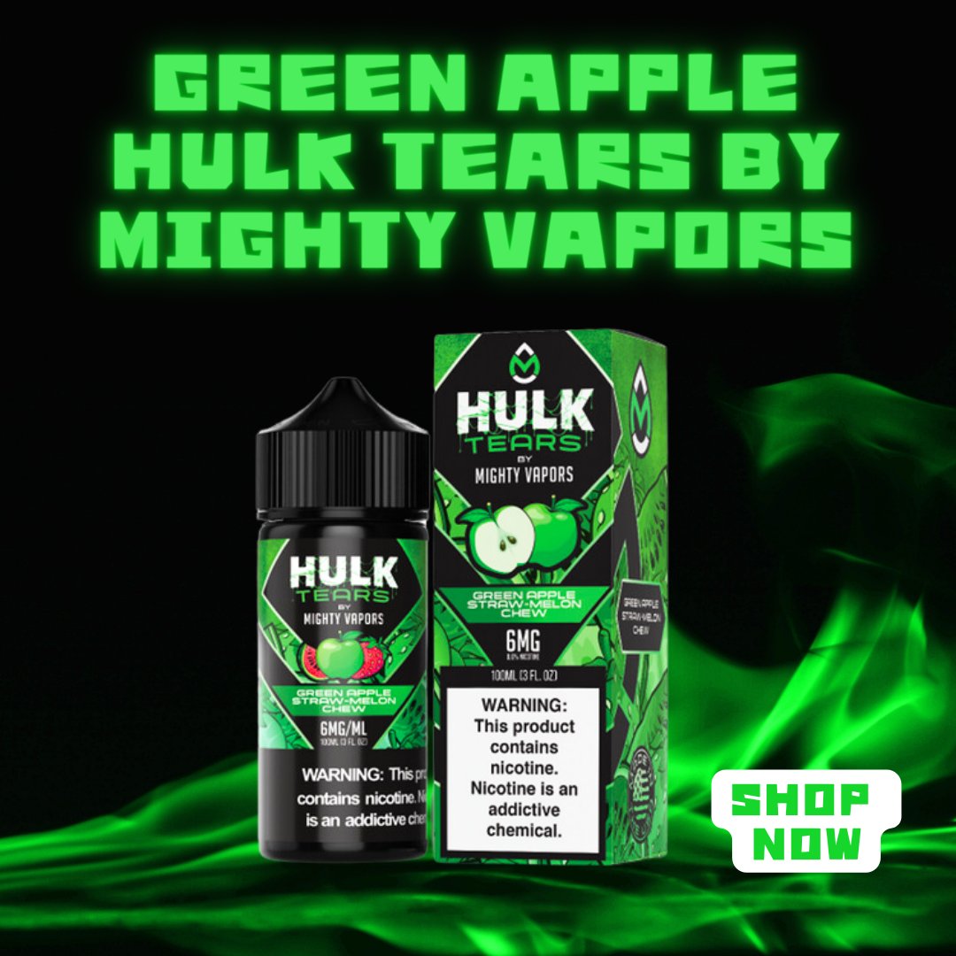 Happy Wednesday! Get the new Green Apple Hulk Tears by Mighty Vapors

#mightyvapors #Vapes #vape #vapenation #puff 

Shop Now: eliquidstop.com/products/green…