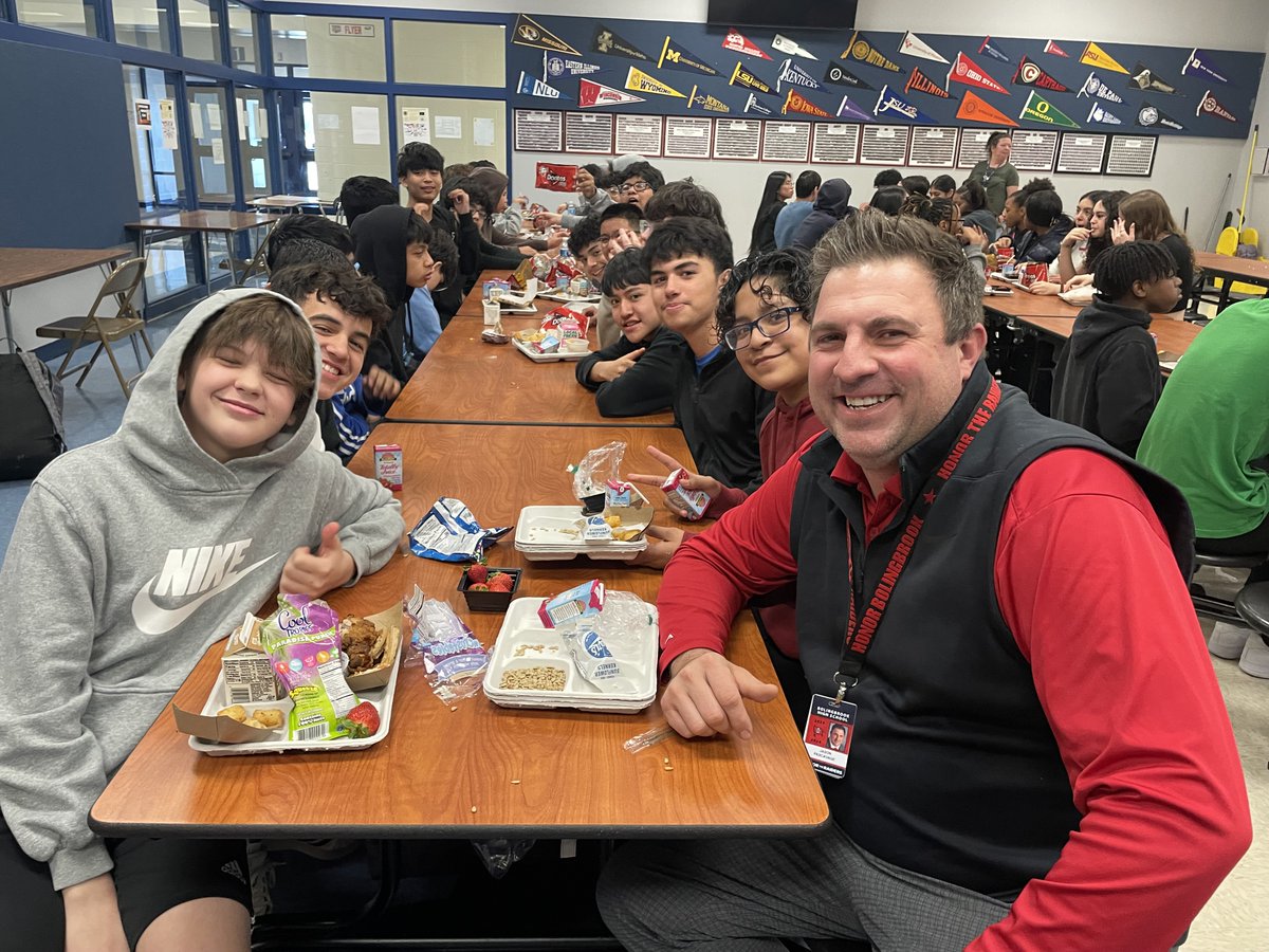 Look who came to visit today! @Pascavage406 met up with our 8th graders. The countdown is on until they are officially Raiders! #EveryLearner365